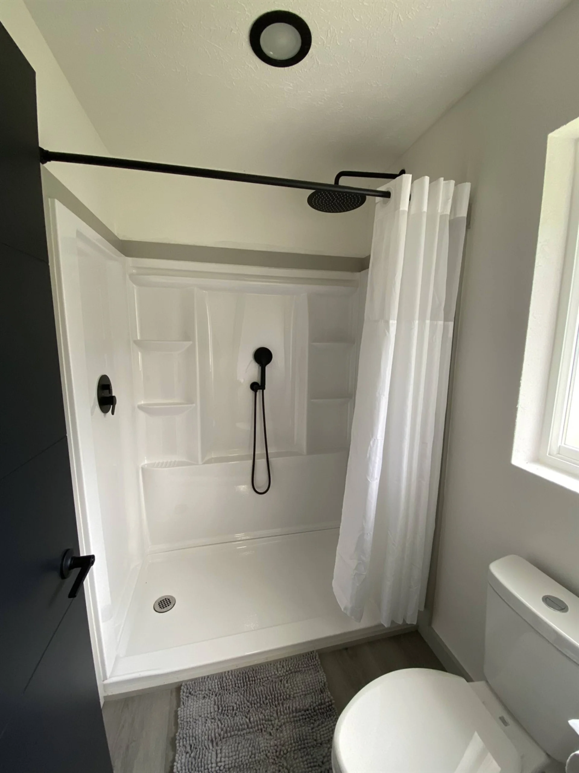 Walk-in shower at Silverwood Lodge