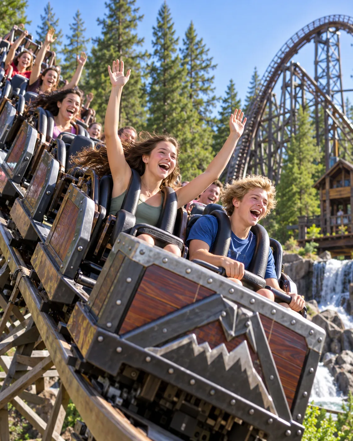 Roller coaster ride at Silverwood Theme Park