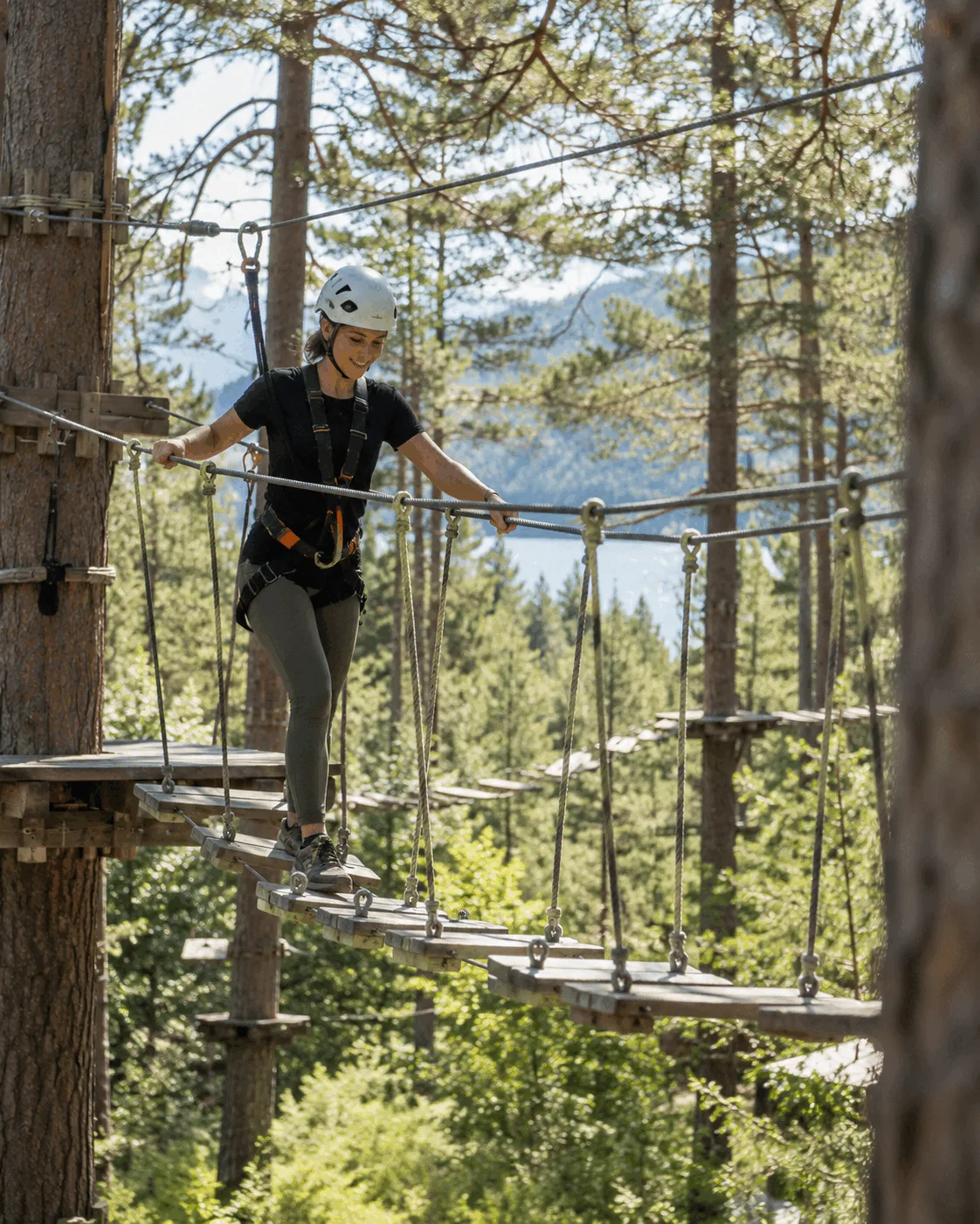 Treetop adventure course in North Idaho